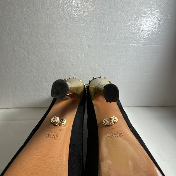 Round Toe High Platform Stiletto Heels Rivets Decor Side Zip Ankle Boots Size 8 - Picture 7 of 12